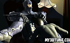 3d Cartoon Catwoman Sucks On Batman's Rock Hard Cock