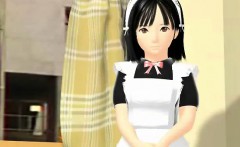 3d Anime Maid Licking A Hard Penis