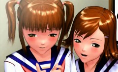 Two 3d Anime Schoolgirls Gets Nailed