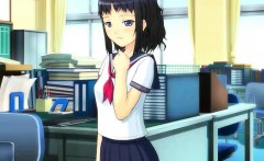 Anime Cutie In School Uniform Masturbating Pussy