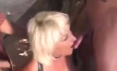 Gangbang Outside With A Mature Blonde Slut