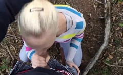 Dirty Blowjob And Facial In Woods