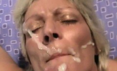 Blonde Cougar Loves Taking Facial Cumshots