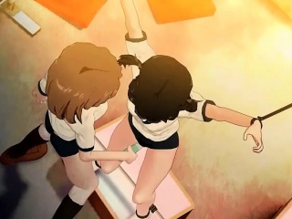 Tied up hentai anime girl gets cunt vibed hard