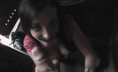 European Brunette Public Blowjob And Fucking By Garbage