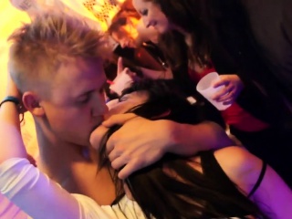 Real teens suck at orgy