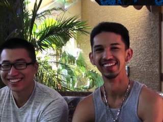 Straight asian rides cock