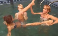 Three Danish Teenies In The Pool