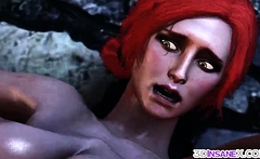 Redhead Triss Fucked In Threesome
