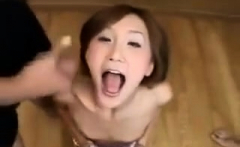 Japanese teen gives pov blowjob