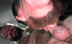 2 Hairy Dudes Enjoying The Taste Of Cock