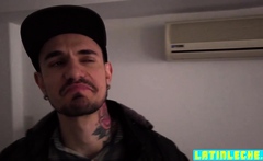 Tatted Brazilian Stud Sucks And Bareback Fucks A Latino