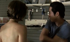 AMWF Lauren Cohan British Norwegian Girl Kiss Korean Guy