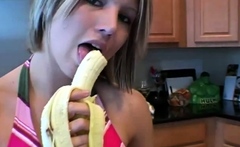 Teen banana tease