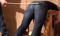 Caned Over Tight Jeans Daddy Boy