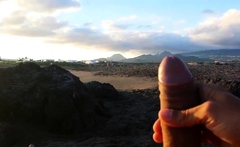 Masturbation Beach In Front Two Girls With Cum