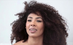 Cute And Curly Ebony Rides Hard Vanilla Dick