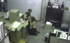 Couple Blowjob on warehouse