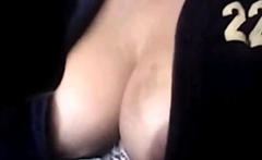 Mature Mom Show tits and lick her nip slip