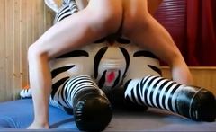 Inflatable Zebra Toy Fuck Cum Inside