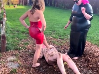 Fetish strapon femdoms cumshot fucking bdsm victim