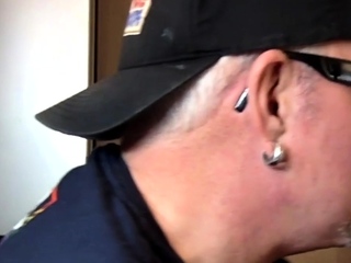 Gloryhole homemade DILF sucks in closeup