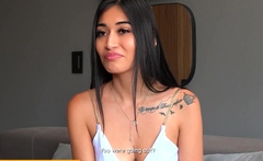 Hot Colombian MILF debuting on big dick