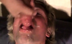 Fucking the twink's mouth and cumming on his face