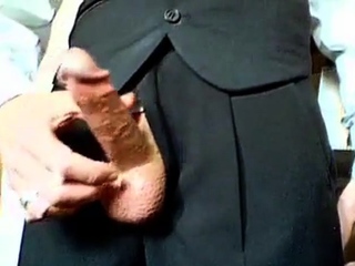 Amateur Daddy Stroking Hard in a Suit