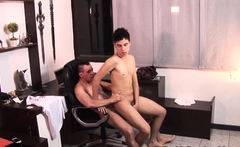 Real Latino twink assfucked by DILF