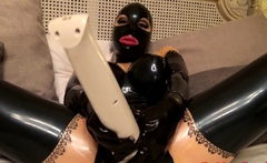 Stacked brunette goes solo toys and masturbation