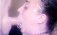 Super soaked facefucking in a chair for BALLS DEEP THROAT