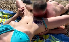 I heat up voyeurs at the beach and end up full of cum,