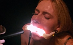 Rebel Rhyder plays with frozen cum