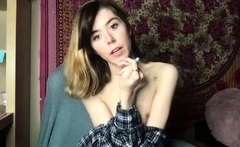 Small titted babe gives awesome blowjob