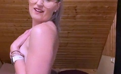 Amateur blond girl with big boobs getting fucked