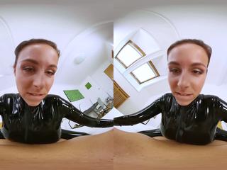 German babe pov in latex suit