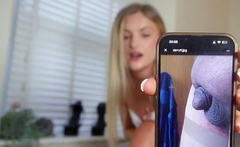 Cutie babe commentig small dicks pic