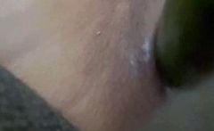 Stunning close up pussy toying action from busty solo beauty