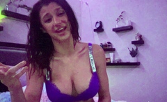Chubby Brunette Big Boobs Dildo Masturbation