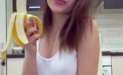 Cute curly brunette solo webcam masturbation