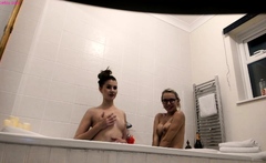 Amateur blonde and brunette lesbians on webcam