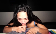 Curvy Asian ladyboy happy end massage
