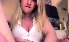 Amateur blonde teen girlfriend toyed and facialized
