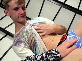 Slim czech boy Jason Markham get handjob his thick dick