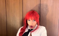 Violet lovely amateur redhead woman toying