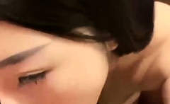Close up POV of teen sucking cock