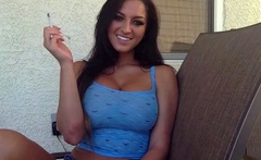 Big Boob Brunette Masturbates On Webcam