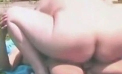 Mature MILFs Take Turns on a Lucky Young Stud Outdoors