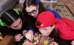 Trick Or Treat Foursome With Girlfriends